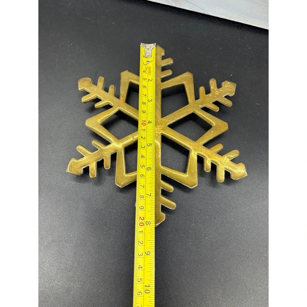Vintage Brass Snowflake Trivet Large 8.5 Inch Metal Hot Plate Stand Taiwan
